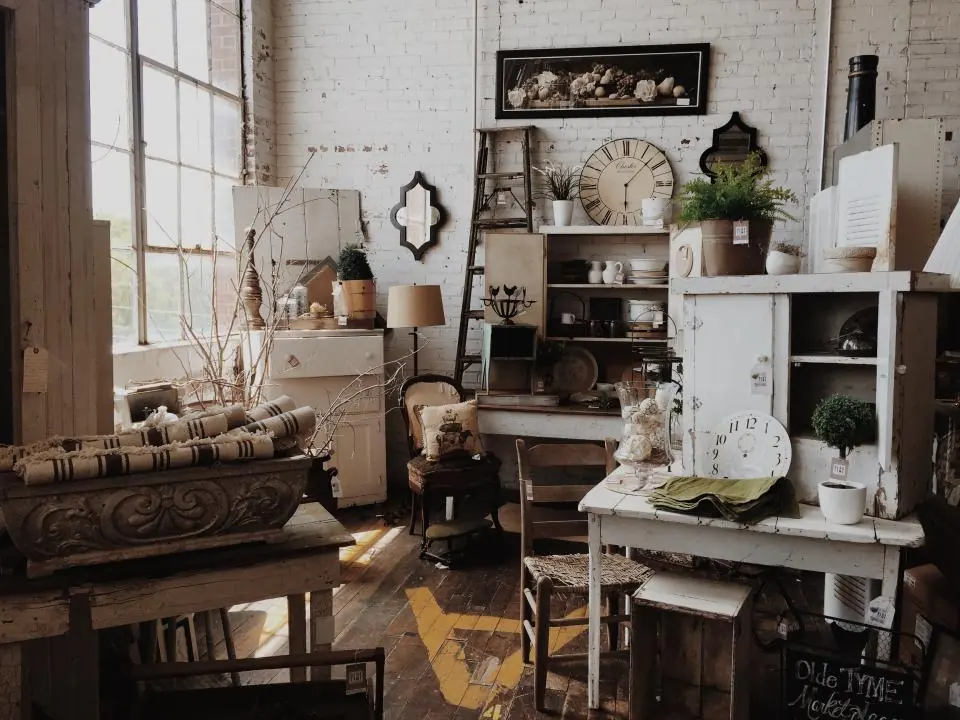 Vintage shop filled with painted and thrifted furniture